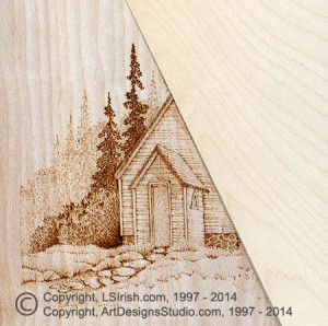 Country Church wood burning project