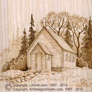 Country Church Pyrography Project