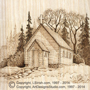 Country Church Wood Burning