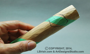 tracing the pattern for a walking stick