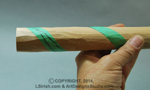 tracing the pattern for a walking stick