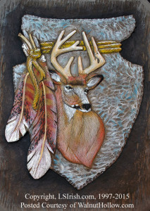 Mule Deer Relief Carving by Lora Irish