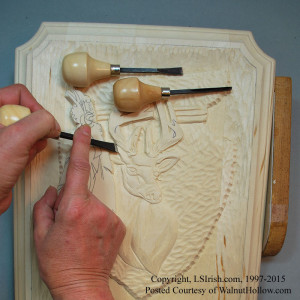 shaping a relief wood carving