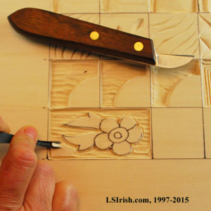 practice pattern for stop cuts in relief wood carving