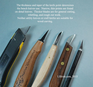 bench knives used for relief wood carving and whittling