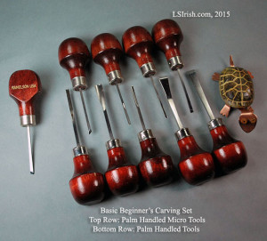 Micro palm handled carving tool sets