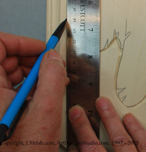 Marking a border for relief wood carving