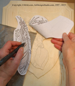 How to trace small areas of a relief wood carving pattern