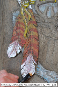 How to dry brush paint a relief wood carving