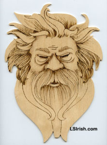 wood burning the wood spirit face