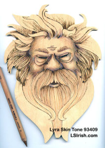 colored pencils and pyrography
