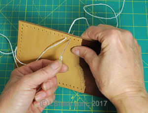 leather crafting, double needle stitching