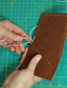 leather crafting, double needle stitching