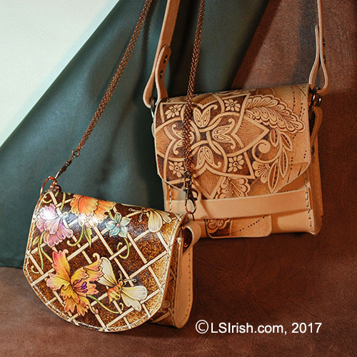 Leather Purse Pyrography Samples