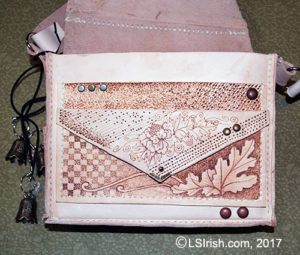 leather pyrography greenman purse
