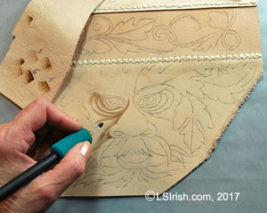 pyrography burning on leather