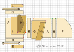 leather purse construction layout