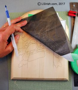 tracing your pattern to the wood