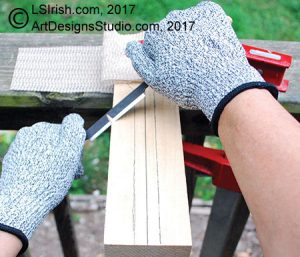 using a draw knife to cut your wood spoon blank