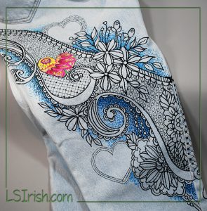 free painted blue jean patterns