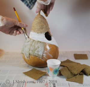 gourd decoupage bird house