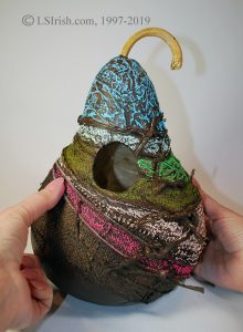 gourd decoupage bird house