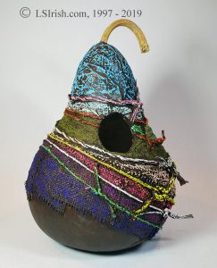 gourd decoupage bird house