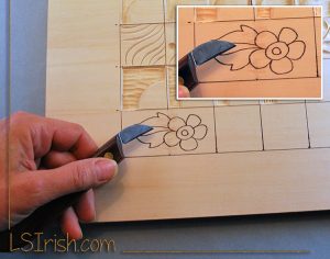 wood carving a simple flower