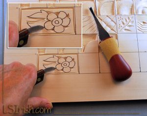 wood carving a simple flower
