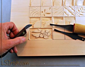 wood carving a simple flower