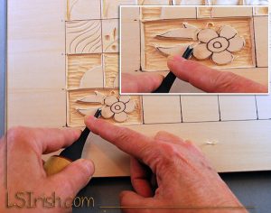 wood carving a simple flower
